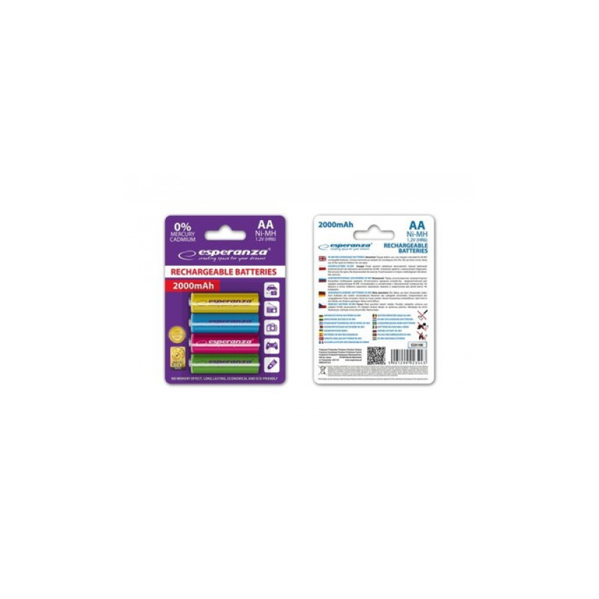 ES29 AKUMULATORKI NI-MH AA R6 2000MAH MIX KOLORÓW