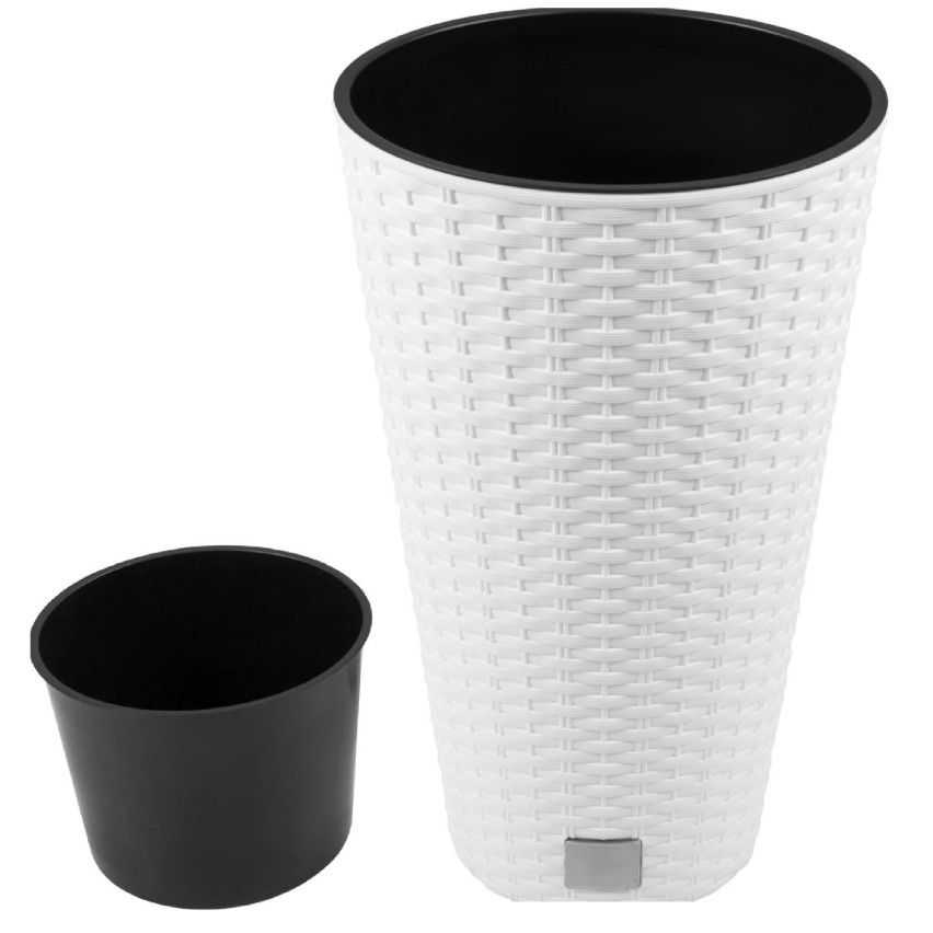 DRTUS200-S449 DONICZKA OSŁONKA WYSOKA RATTAN RATO TUBUS BIAŁY