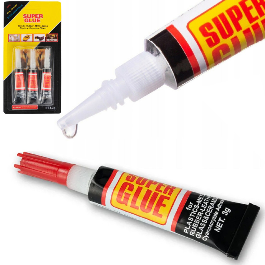 ZW45 KLEJ SUPER GLUE SUPER MOCNY KLEJ W ZESTAWIE 3SZT.