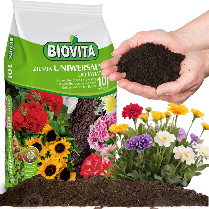 BIO6 ZIEMIA UNIWERSALNA 10L DO KWIATÓW ROŚLIN ZIELONYCH BIOVITA