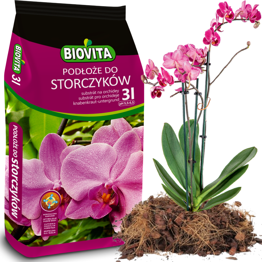 BIO8 NATURALNE PODŁOŻE ZIEMIA DO STORCZYKÓW ORCHIDEI 3L BIOVITA