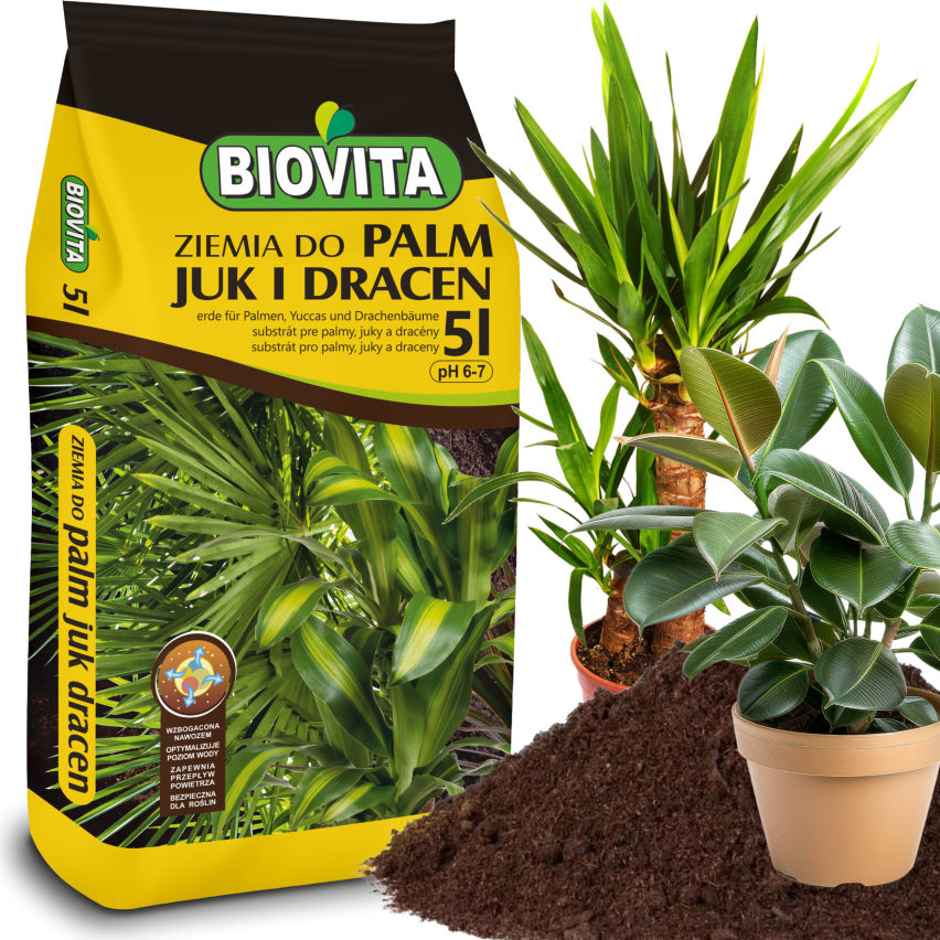 BIO9 ZIEMIA DO PALM JUK DRACEN 5L PODŁOŻE DO ROŚLIN ZIELONYCH Z NAWOZEM BIOVITA