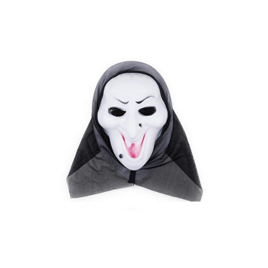 BM5E MASKA KRZYK Z KAPTUREM WAMPIR UŚMIECH HALLOWEEN