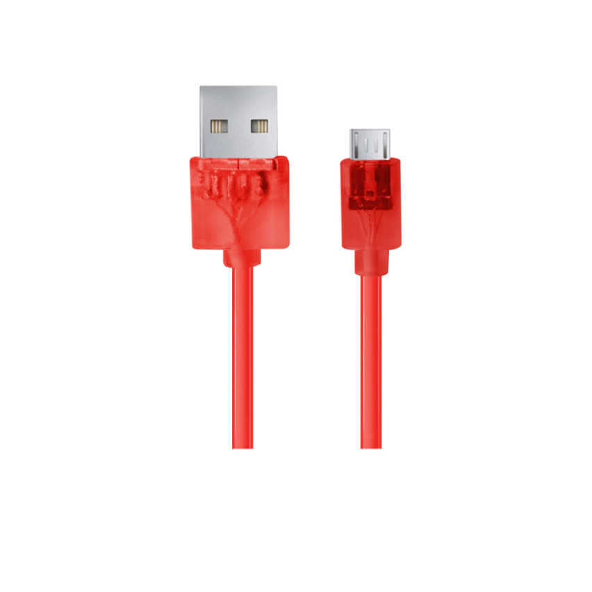 EB184R ESPERANZA KABEL MICRO USB 2.0 A-B M/M 1.0M CZERWONY TRANSPARENTNY