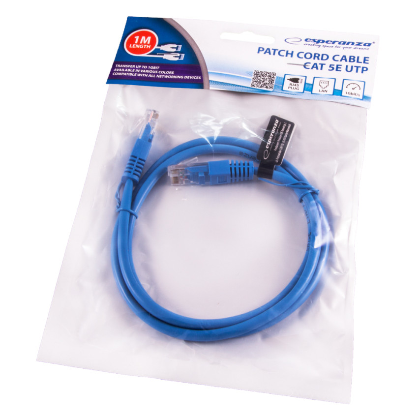 EB273B KABEL UTP CAT 5E PATCHCORD 1M NIEBIESKI