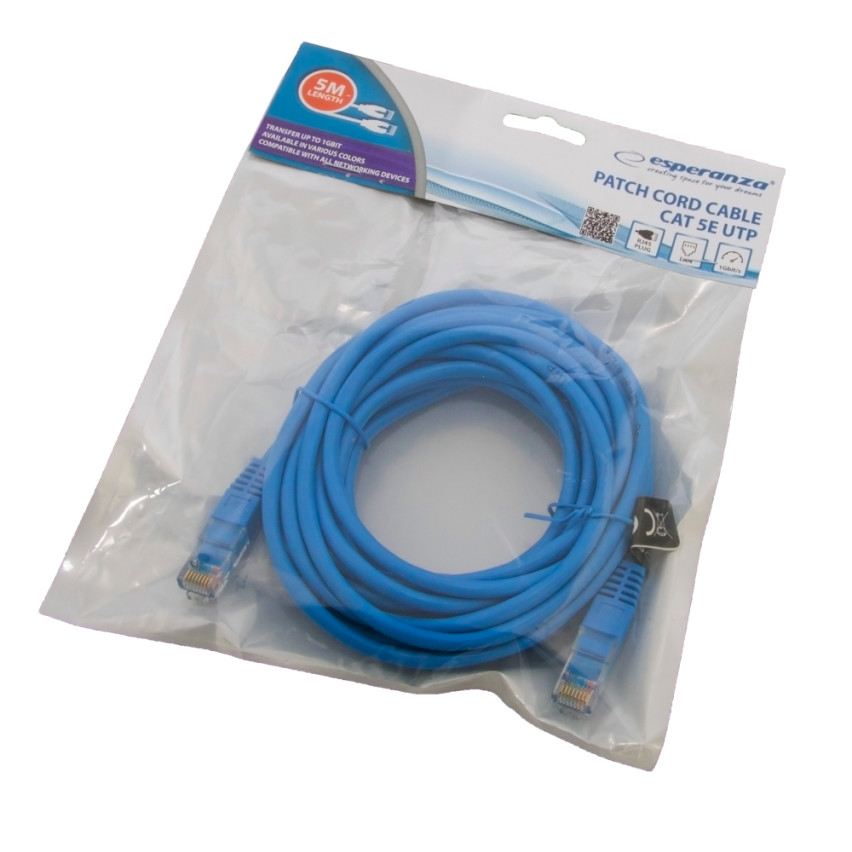 EB276B KABEL UTP CAT 5E PATCHCORD 5M NIEBIESKI