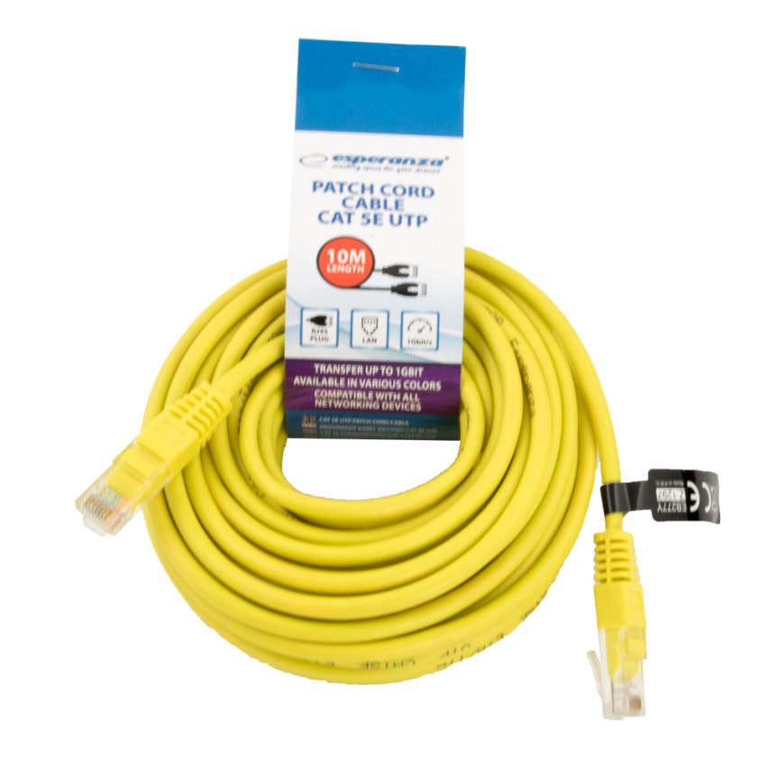 EB277Y KABEL UTP CAT 5E PATCHCORD 10M ŻÓŁTY