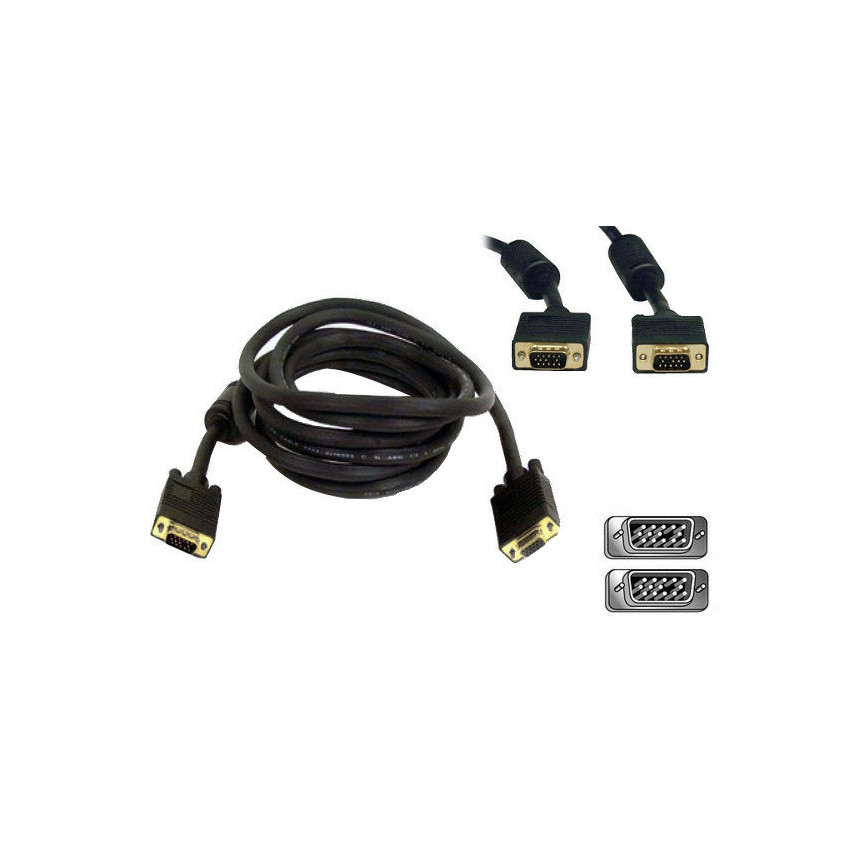 TV1 KABEL D-SUB FULL HD VGA SVGA PRZEDŁUŻACZ 10m