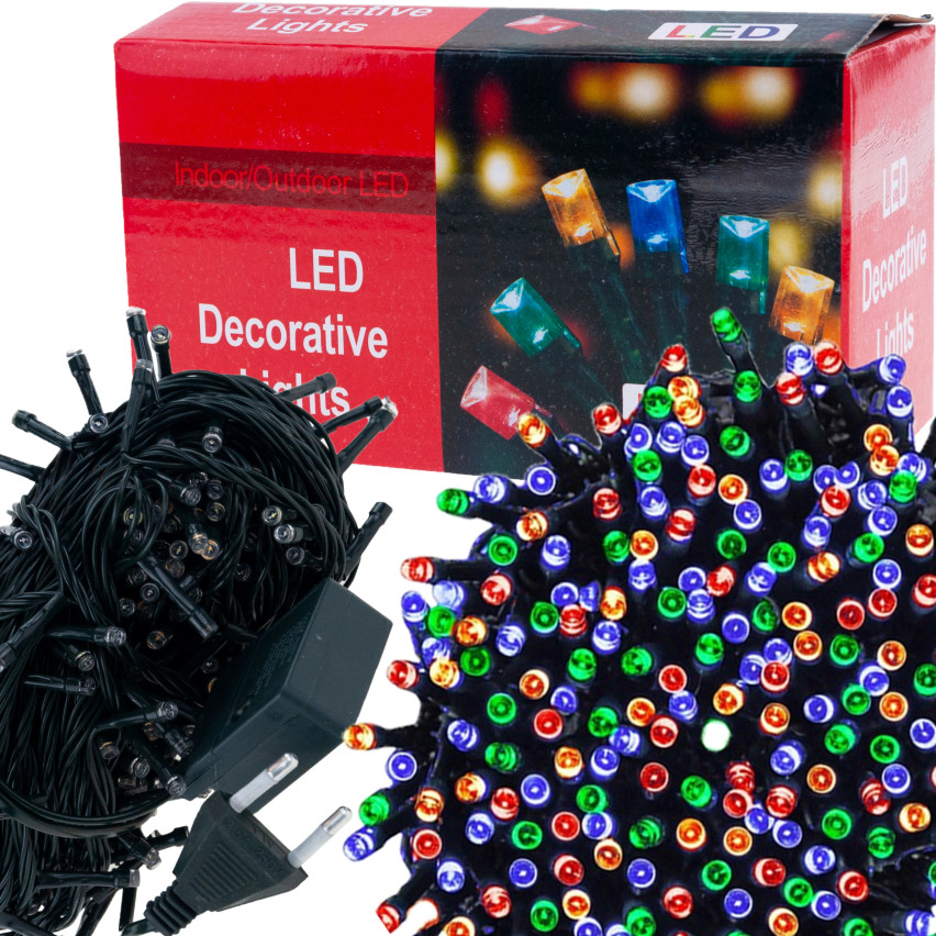 LM100 LAMPKI CHOINKOWE 100 LED MULTIKOLOR 8 TRYBÓW ŚWIECENIA NA CHOINKĘ