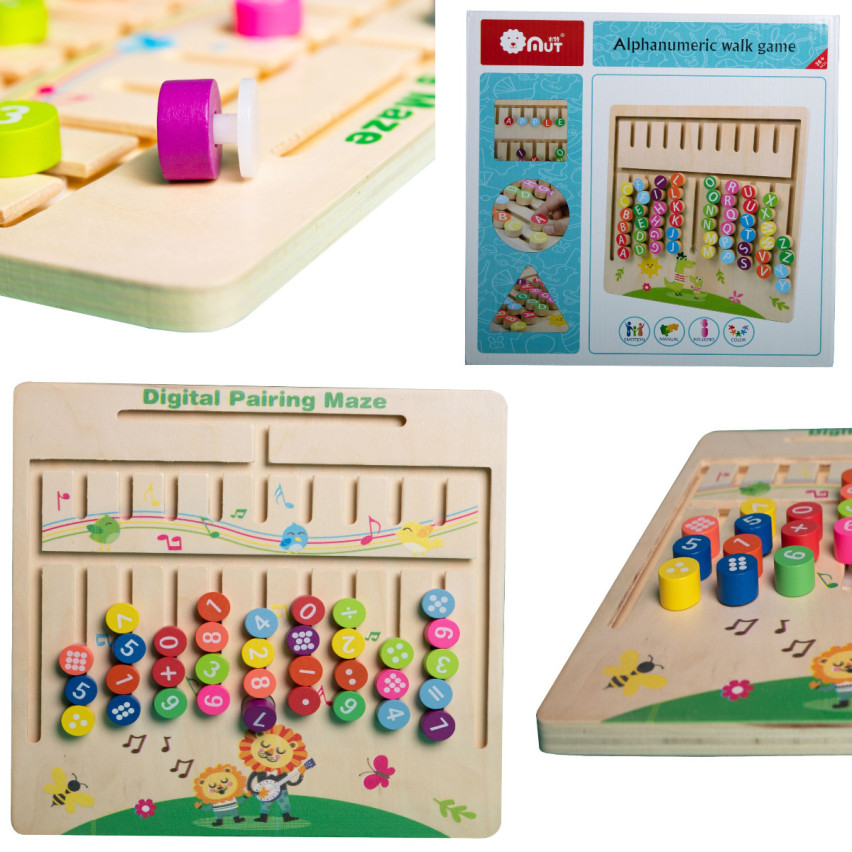 TG67010 SORTER DREWNIANY UKŁADANKA NAUKA DOPASUJ MONTESSORI ZABAWA LOGICZNA