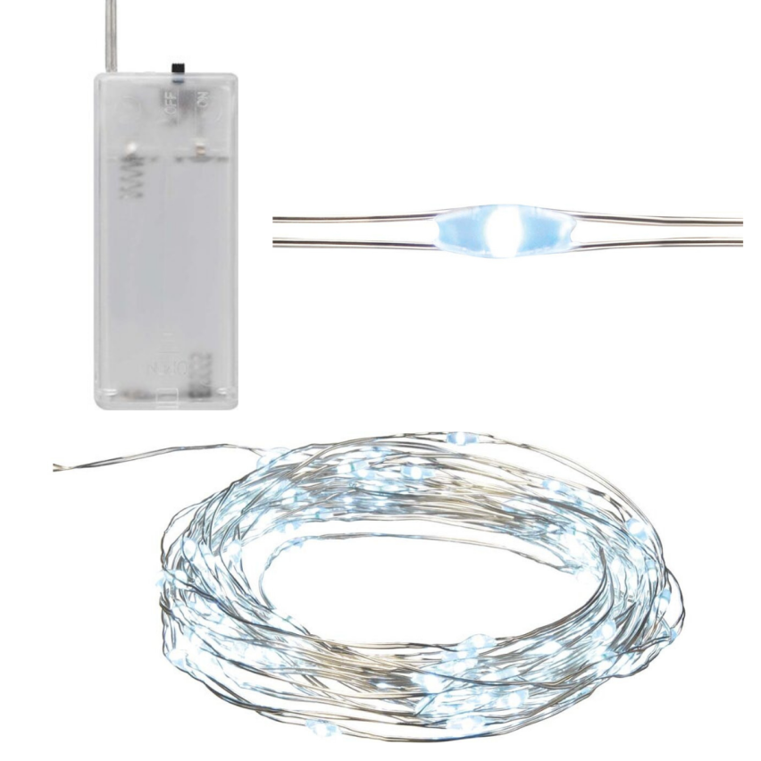 TG63176-1 LAMPKI DRUCIK 20LED ŚWIATŁO ZIMNE KROPELKI 20LED ŚWIATEŁKA GIRLANDA NA BATERIE AA