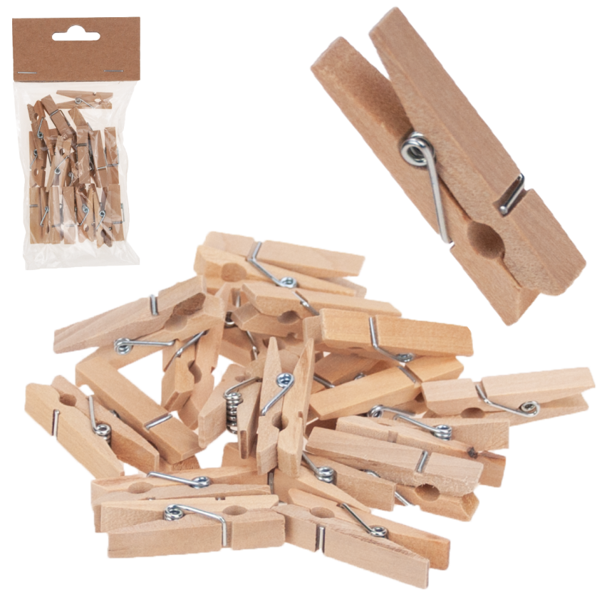 TG70278 Klamerki drewniane mini spinacze dekoracja 50SZT