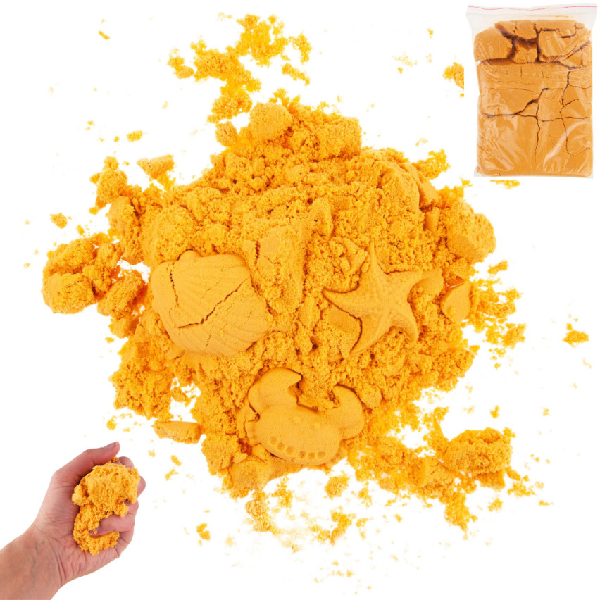 TG60132-5 PIASEK KINETYCZNY MAGICZNY 1KG PIASKOLINA KOLORY POMARAŃCZOWY MANDARYNKOWY