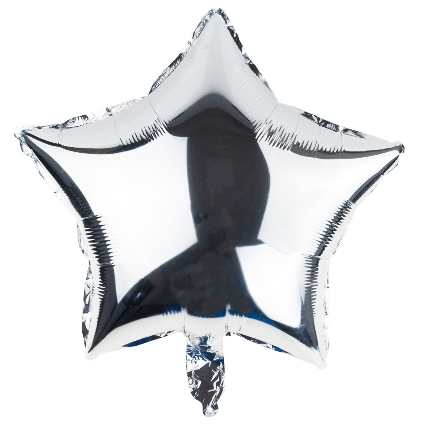 TG66234-1 BALON FOLIOWY GWIAZDKA SREBRNY GWIAZDA NA HEL