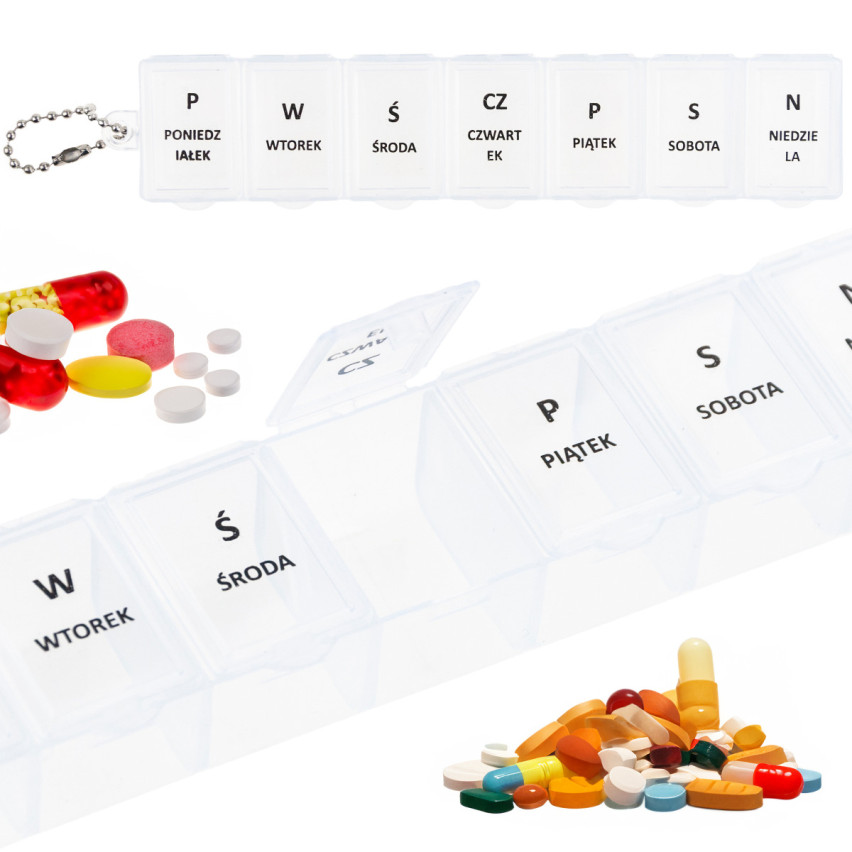 TG71404 POJEMNIK KASETKA NA LEKI TABLETKI PUDEŁKO ORGANIZER TYGODNIÓWKA 7 DNI PL