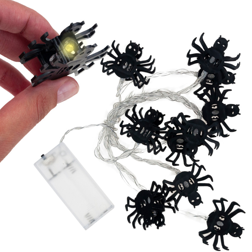 TG73004 LAMPKI PAJĄKI 10 LED GIRLANDA ŚWIETLNA NA HALLOWEEN DEKORACJE STRASZNE