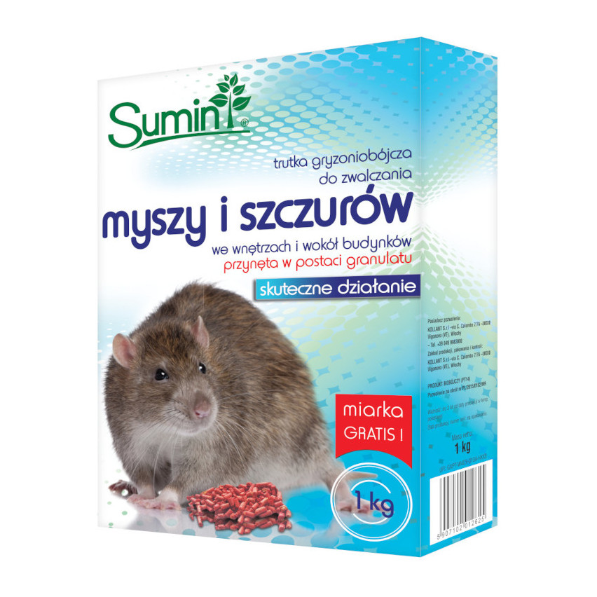 KKA-09665 TRUTKA GRANULOWANA GRANULAT NA SZCZURY MYSZY GRYZONIE 1KG SUMIN