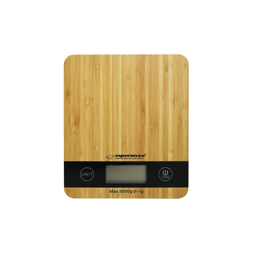 ES39 BAMBO CYFROWA WAGA KUCHENNA DO 5kg DREWNIANA