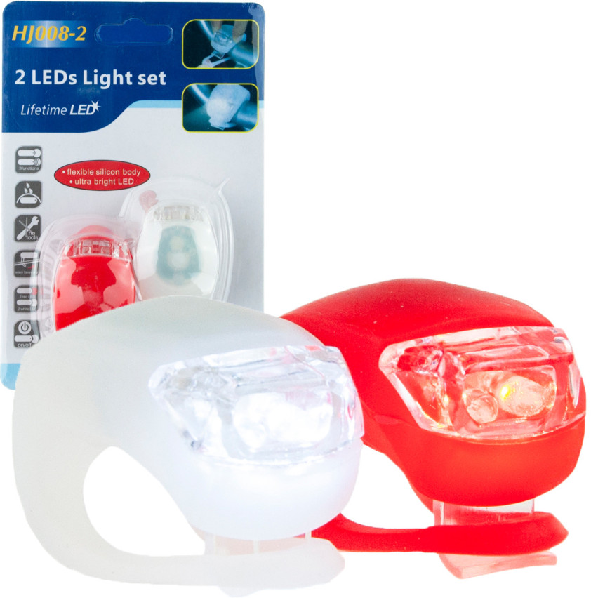 ZW39 DIODOWA LAMPKA ROWEROWA LED PRZÓD TYŁ 2 SZT