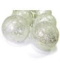 SW61S SREBRNA GIRLANDA ŚWIĄTECZNA KULE ŚWIECĄCE COTTON BALLS