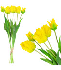 CV13899-3 TULIPANY BUKIET TULIPANÓW PAPUZIE SZTUCZNE KWIATY GUMOWANE 5SZT jak żywe