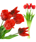 CV13899-8 TULIPANY BUKIET TULIPANÓW PAPUZIE SZTUCZNE KWIATY GUMOWANE 5SZT jak żywe