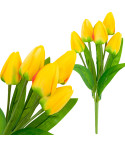 CV31225-2 TULIPAN BUKIET TULIPANÓW piankowych X5 ZÓŁTE TULIPANY SZTUCZNE W BUKIECIE