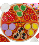 TG50033 DREWNIANA PIZZA DO KROJENIA UKŁADANKA NA RZEP RZEPY AKCESORIA NÓŻ