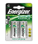 EN13 AKUMUATORKI ENERGIZER C HR14 2500MAH 2SZT POWER PLUS C BATERIE DO ŁADOWANIA