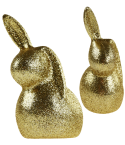 TG63604-2 ZAJĄC ZAJĄCZEK KRÓLIK WIELKANOCNY BROKATOWY ZŁOTY DEKORACJA OZDOBA NA STROIK