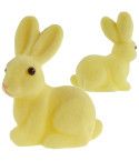 TG63601-2 ZAJĄC ZAJĄCZEK WELUROWY KRÓLIK WIELKANOCNY OZDOBA NA STROIK 10cm zółty