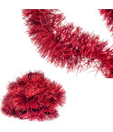 TG76146-2 ŁAŃCUCH CHOINKOWY CZERWONY CHOINKA OZDOBA BOMBKA