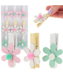 TG63859 KLAMERKI DREWNIANE OZDOBNE MINI SPINACZE PASTELOWE 9SZT WIELKANOCNE