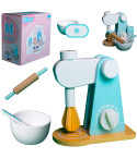 TG67006 ROBOT KUCHENNY ZABAWKOWY DREWNIANY MIKSER DLA DZIECI AGD ZESTAW AKCESORIA