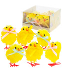 TG70403-1 KURCZACZKI KURCZAKI WIELKANOCNE PISKLĘTA KURA WIELKANOC STROIK FIGURKI 6szt