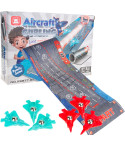 TG72958 RODZINNA GRA ZRĘCZNOŚCIOWA MINI CURLING MATA + 6 SAMOLOTÓW WYŚCIGI