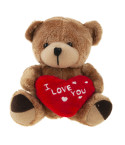 TG75260  BRĄZOWY MIŚ WALENTYNKI MIKOŁAJKI SERCE I LOVE YOU PLUSZAK
