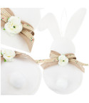 TG76734-1 Królik zawieszka, ozdoba wielkanocna, zajączek zając wielkanoc, biały tkanina