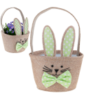 TG76957 Koszyczek wielkanocny, koszyczek dekoracyjny, koszyczek z króliczkiem, dekoracja wiosenna, ozdoba wielkanocna
